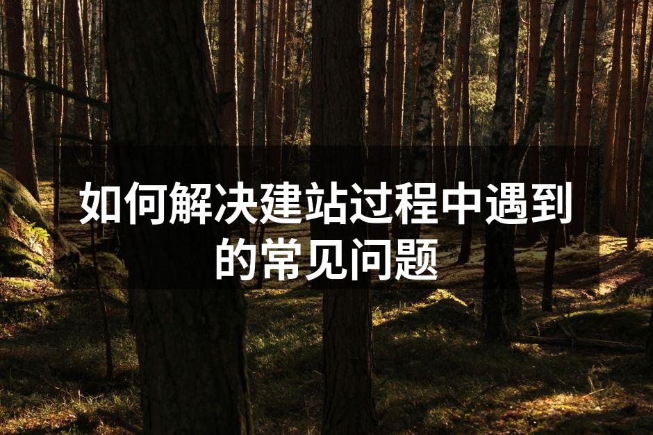 如何解决建站过程中遇到的常见问题