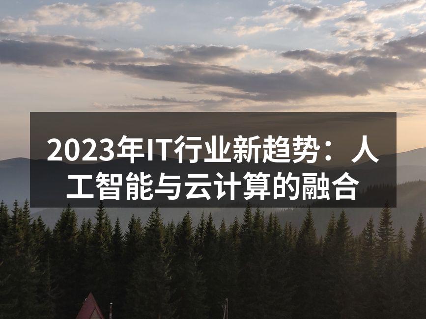 2023年IT行业新趋势：人工智能与云计算的融合