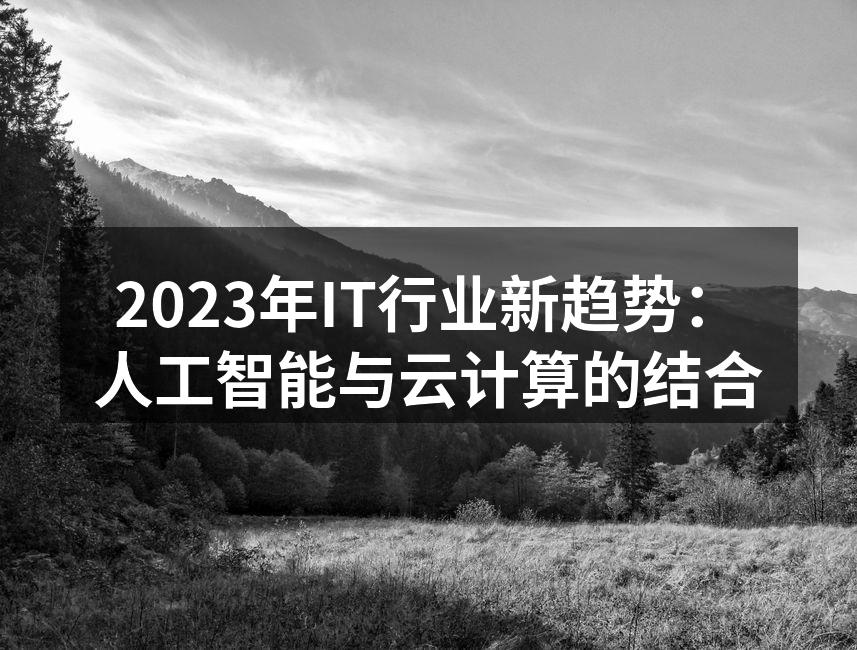2023年IT行业新趋势：人工智能与云计算的结合
