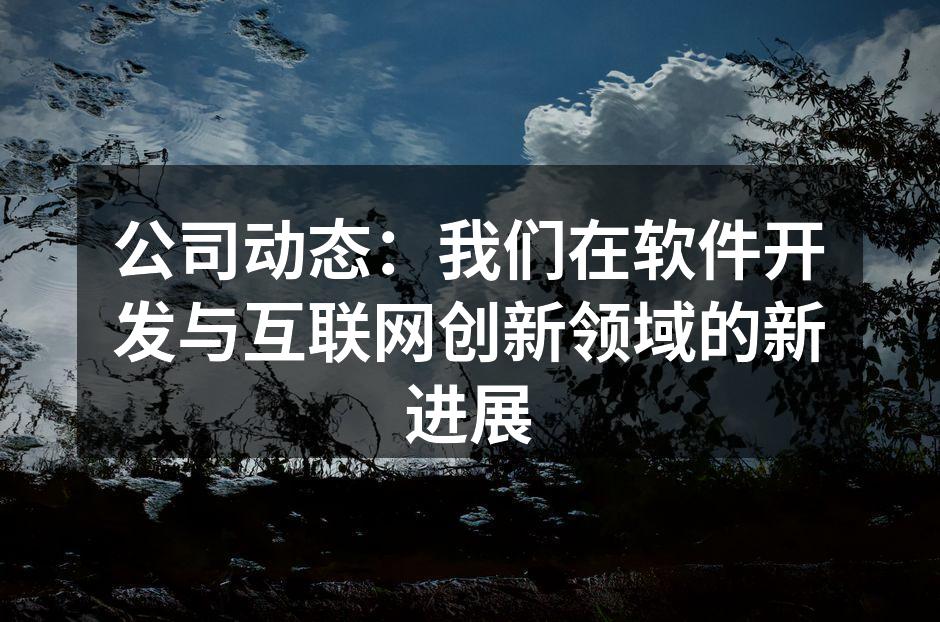 公司动态：我们在软件开发与互联网创新领域的新进展