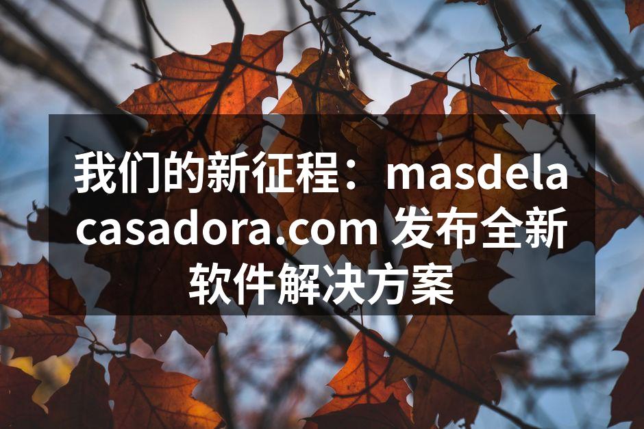 我们的新征程：masdelacasadora.com 发布全新软件解决方案